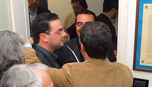 Eugenio MINASSO (di spalle) con Michele PELLEGRINO e Giovanni INGRASIOTTA, boss di Cosa Nostra