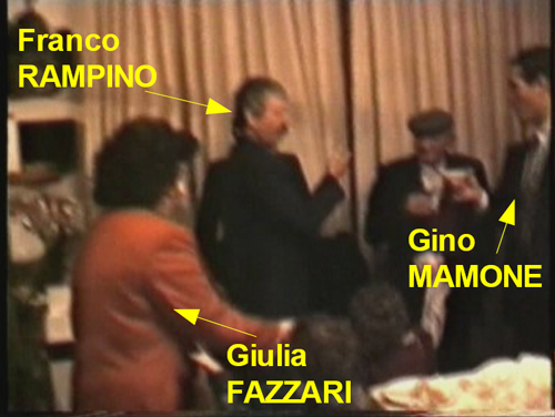 La sequenza del brindisi di Gino Mamone con Franco Rampino, accanto a nonno, Carmelo Gullace e Luigi Mamone